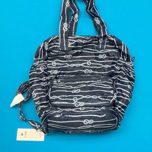 NWT Lug CRESCENDO NAUTICAL NAVY Convertible Shopper Tote Bag w/ Crossbody Strap